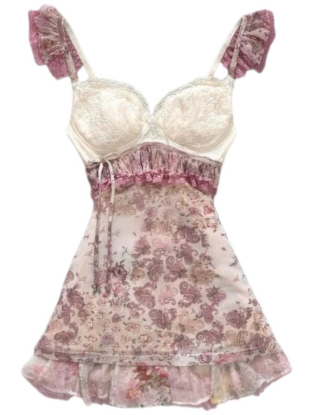 Asian brand two piece floral coquette set